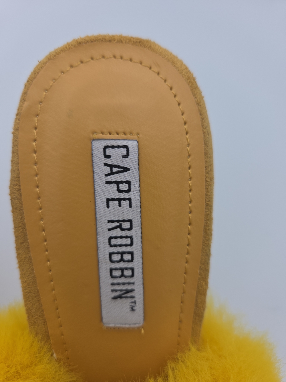 Cape Robbin Yellow Fuzzy Slide Mules Size 8 - Picture 12 of 12